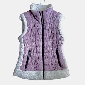 Calvin Klein Performance Pink Quilted Puffer Zip Vest Sherpa fleece Size: Medium